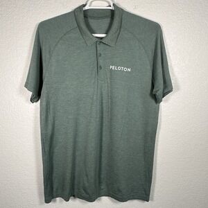 Lululemon Metal Vent‎ Tech Polo Shirt Peloton Green Golf Bike Performance XL